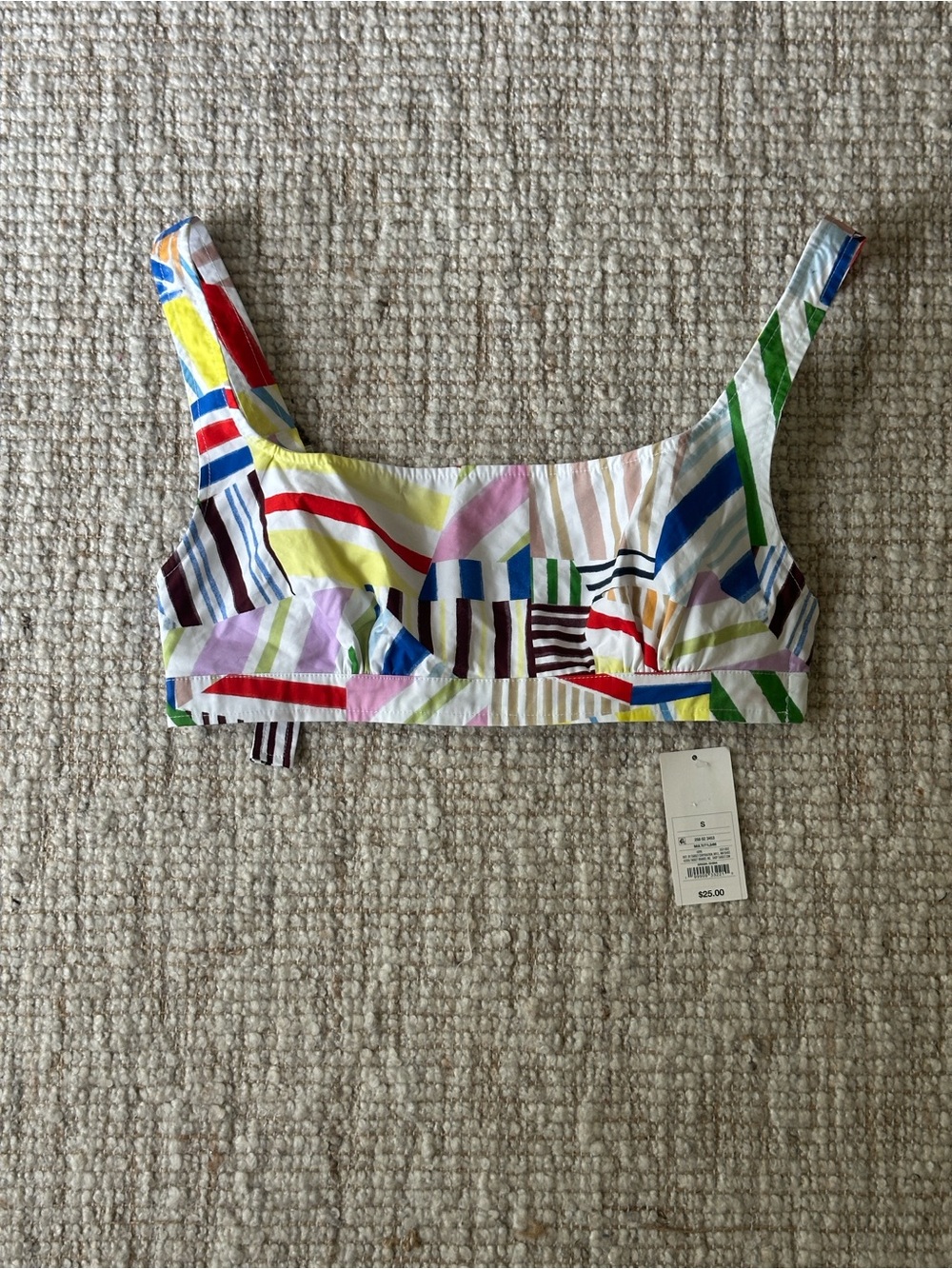 Target Multicolor Striped Crop Tank Top - Red, Yellow, Blue, Green, Pink